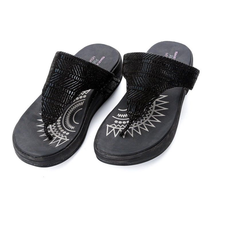 DÉP XỎ NGÓN SKETCHERS ĐEN SIÊU ÊM SIÊU NHẸ