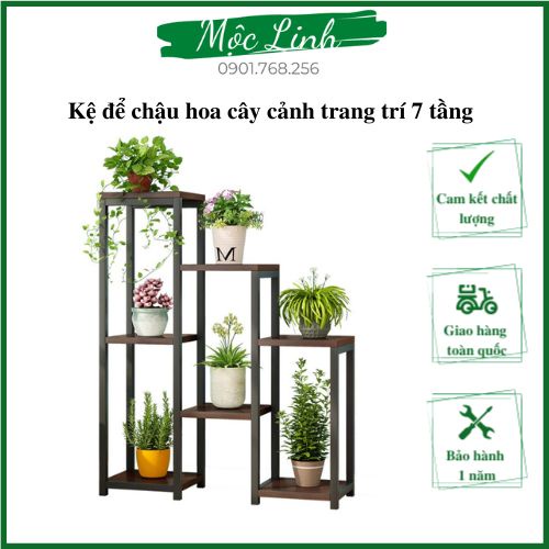 Kệ để chậu hoa cây cảnh 7 tầng khung thép - Kệ trang trí nhà cửa 65x23x90cm