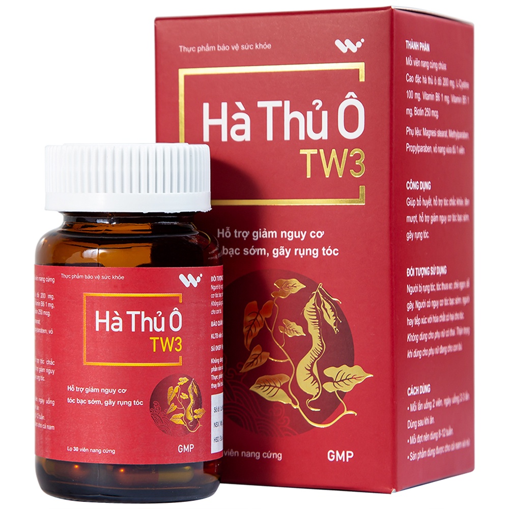 Combo HÀ THỦ Ô TW3 - Liệu trình 8 hộp 60 Viên - Hết lo bạc tóc, rụng t