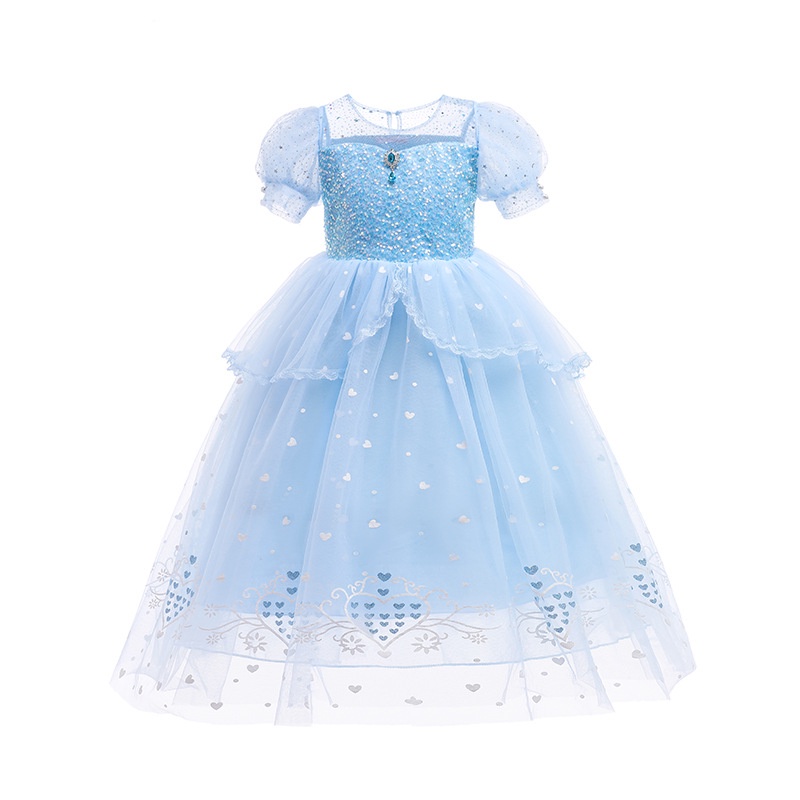 DISNEY Đầm Hóa Trang Công Chúa Elsa Trong Phim Frozen 2 Đính Kim Sa Đáng Yêu Cho Bé Gái Dịp Halloween