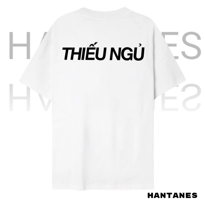 Áo thun Thiếu Ngủ HANTANES cho người hay chạy Deadline Unisex Trắng/ Đen