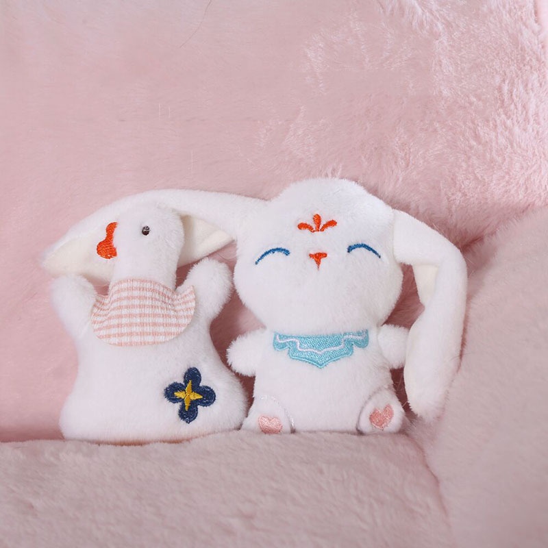 Đồ Chơi Thú Nhồi Bông Hình Thỏ / Vịt Tai Dài Dễ Thương Có Chuông Tích Hợp Để Giảm Căng Thẳng