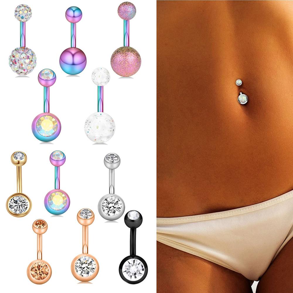 Set 5 / 6 Khuyên Rốn Nhiều Màu Sắc Cá Tính Cho Nam Và Nữ|Khuyên Rốn Đính Đá Lấp Lánh Thời Trang Cho Nữ