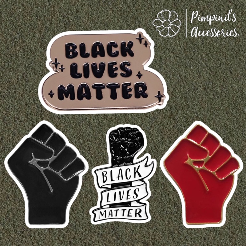 Shop: Bộ trâm cài FIST "BLACK LIVES MATTER" | Bộ Pin Men GESTURE ĐỎ & ĐEN.
