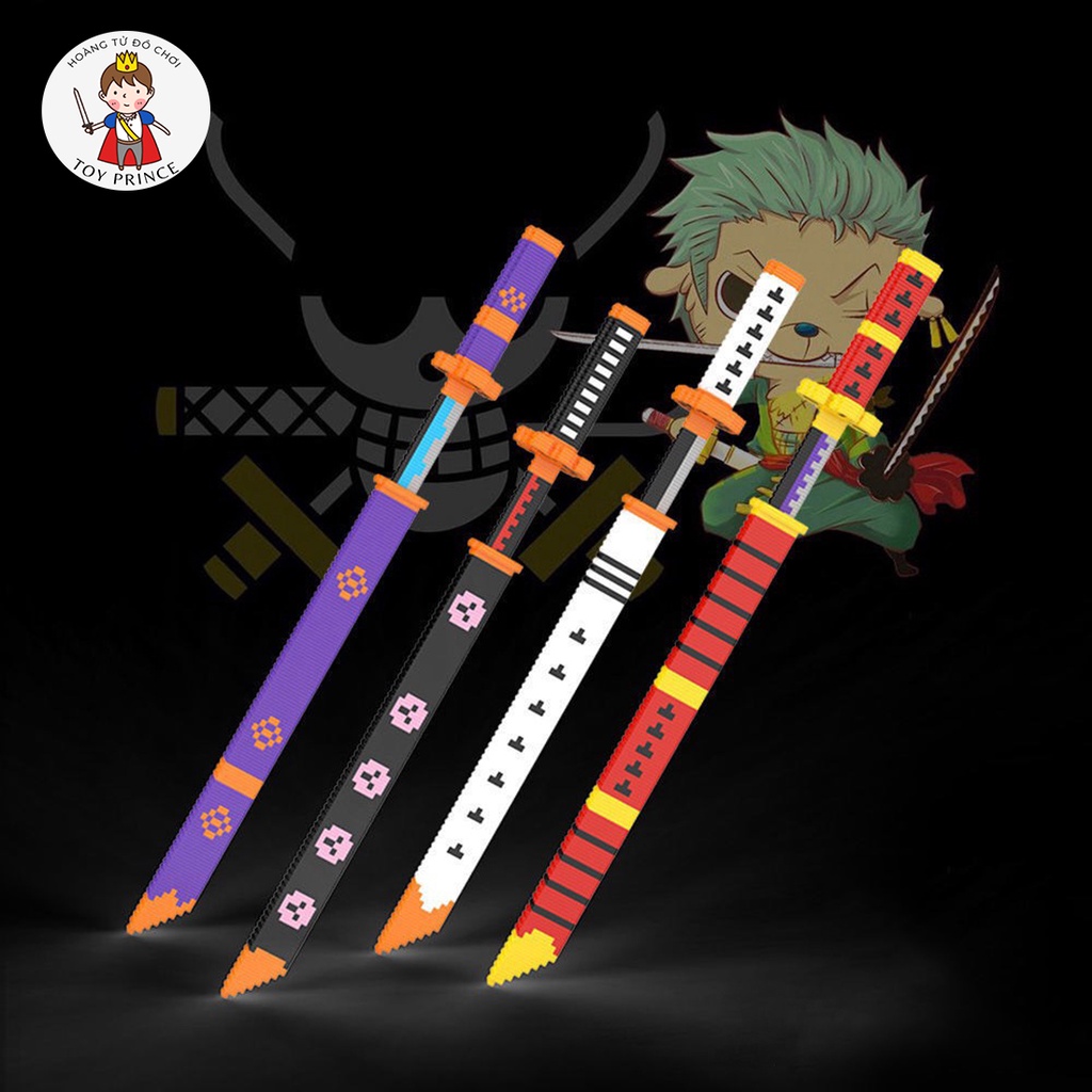 ĐỒ CHƠI LẮP RÁP MÔ HÌNH THANH KIẾM CỦA ZORO TRONG ONE PIECE ANIME / KIMETSU NO YAIBA