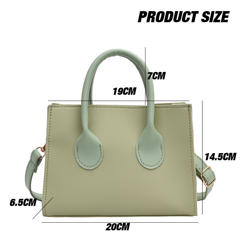 Mischa Túi Đeo Chéo Vai Hình Vuông Nhỏ Bằng Da PU Màu Tương Phản Đơn Giản Hợp Thời Trang