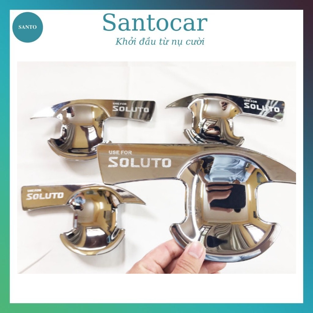 Ốp hõm cửa Soluto , hõm cửa xe Kia Soluto 2019 -2022 mạ crom cao cấp - Santocar