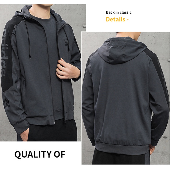 Áo Khoác Hoodie Thể Thao Adidas 100% Chính Hãng Thêu logo Thời Trang Cho Nam Và Nữ