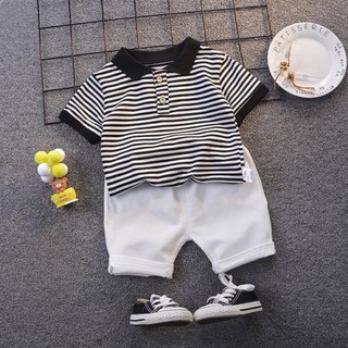 Bộ polo cộc tay bé trai bé gái quần đũi áo cổ bẻ