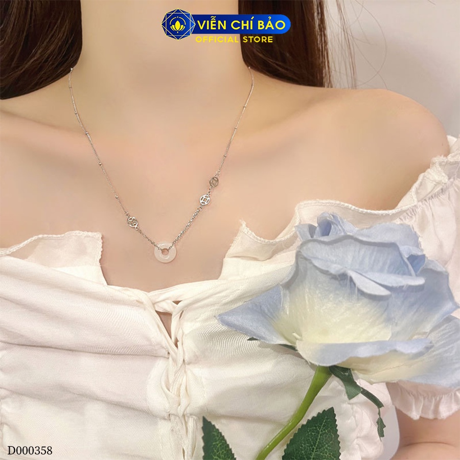 Dây chuyền bạc nữ kim tiền mới chất liệu bạc 925 thời trang phụ kiện trang sức Viễn Chí Bảo D000358