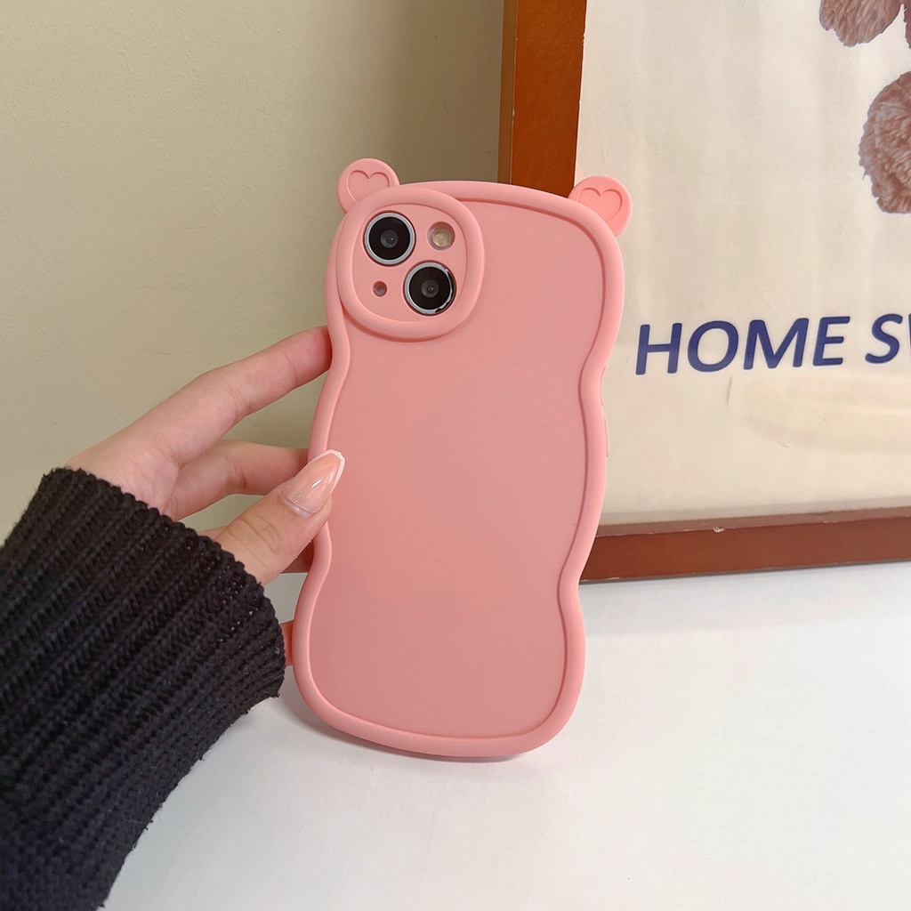 Ốp Điện Thoại Hình Tai Gấu Dễ Thương Cho iPhone 14promax 12 X XS XR XS MAX 11 11 PRO 11 PRO MAX 12 bow 12 PR 12 PRO MAX