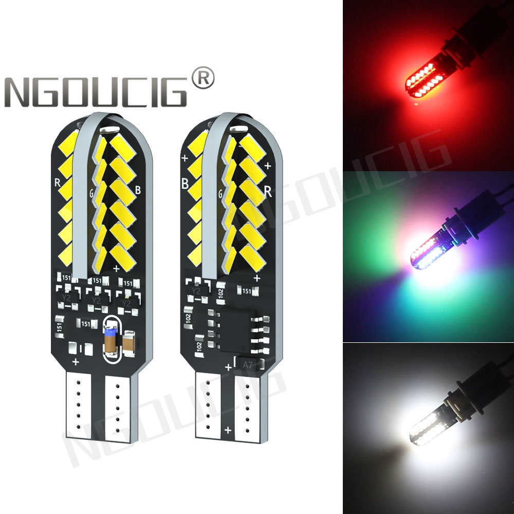 Bóng Đèn LED T10 W5W Nhiều Màu Sắc 12v Dành Cho Xe Hơi Xe Máy