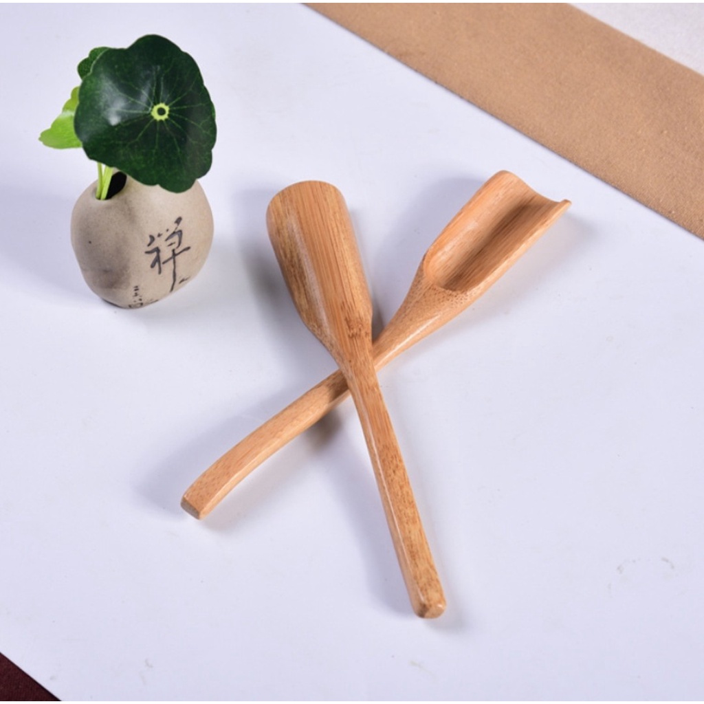 Dụng cụ xúc trà, muỗng thìa xúc trà bằng tre già