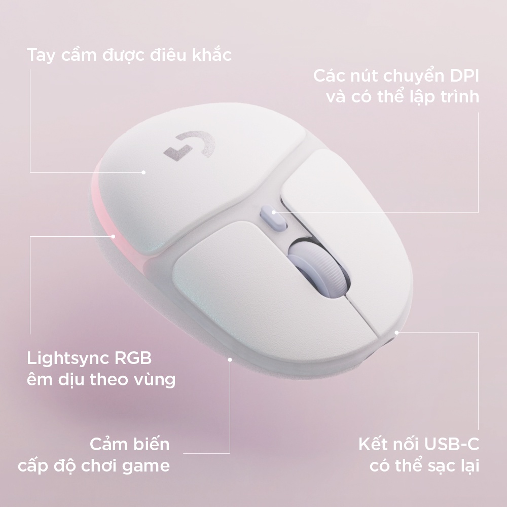 Bộ bàn phím game Logitech G715 TKL Aurora và Chuột game Logitech G705 Aurora