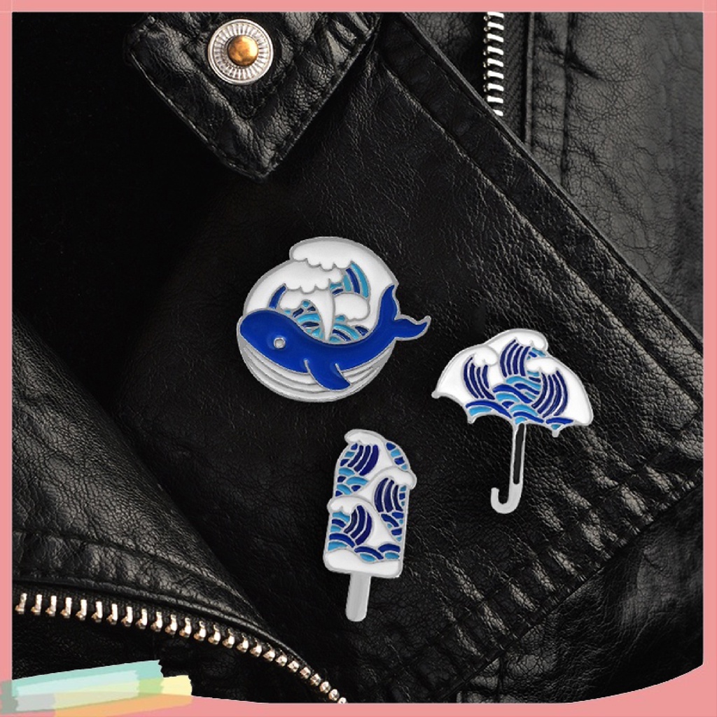 Ghim cài áo hình sóng biển độc đáo cá tính