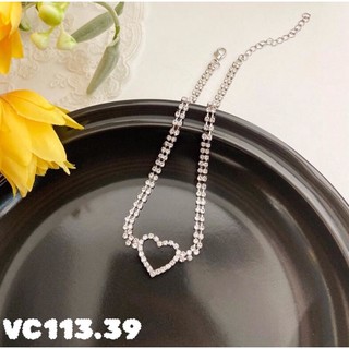 vòng cổ choker tim đính đá