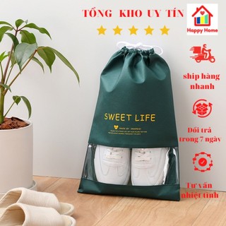 [GIẢM 50%]Túi đựng giày dép có dây rút hoạ tiết chống bụi bẩn tiện lợi ❣️FREESHIP❣️ khi trời mưa, du lịch - BooMart