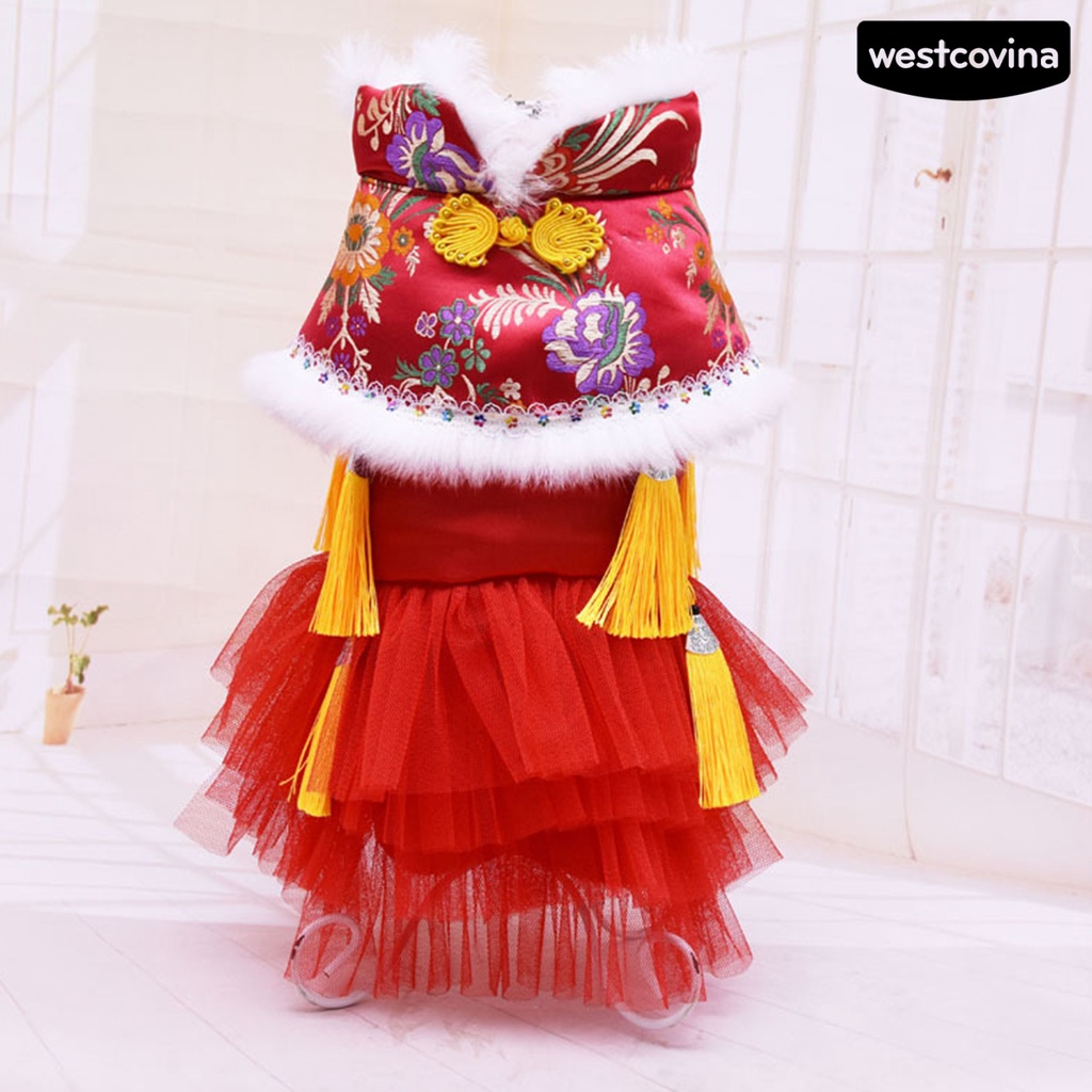 [COD]♘Váy Lưới Mềm Mại Giữ Ấm Phong Cách Trung Hoa Cho Thú Cưng