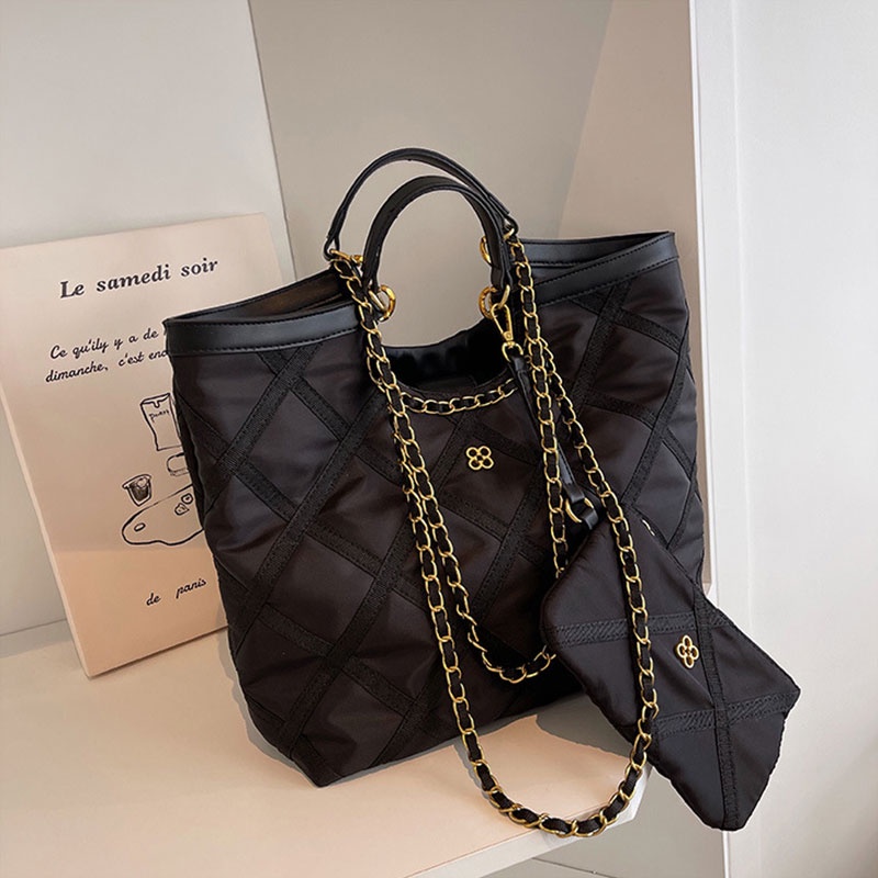 Mischa Túi Xách tote Đeo Vai Vải Oxford Màu Trơn Cỡ Lớn Thời Trang Cho Nữ