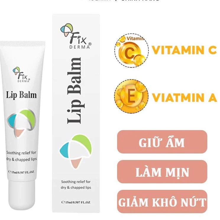 Son Dưỡng Môi Dạng Gel Giúp Giữ Ẩm Cho Môi Mềm Mịn, Giảm Khô & Nứt Nẻ Môi FIXDERMA Lip Balm 15ml