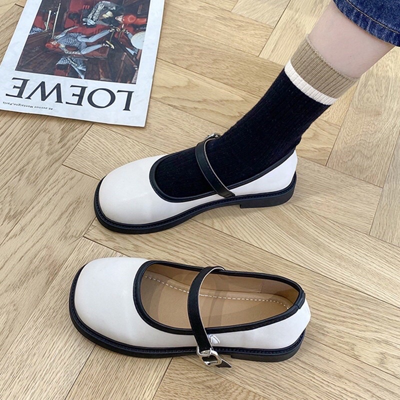 Giày Búp Bê Lolita Phối Viền Mẫu Mới 2022