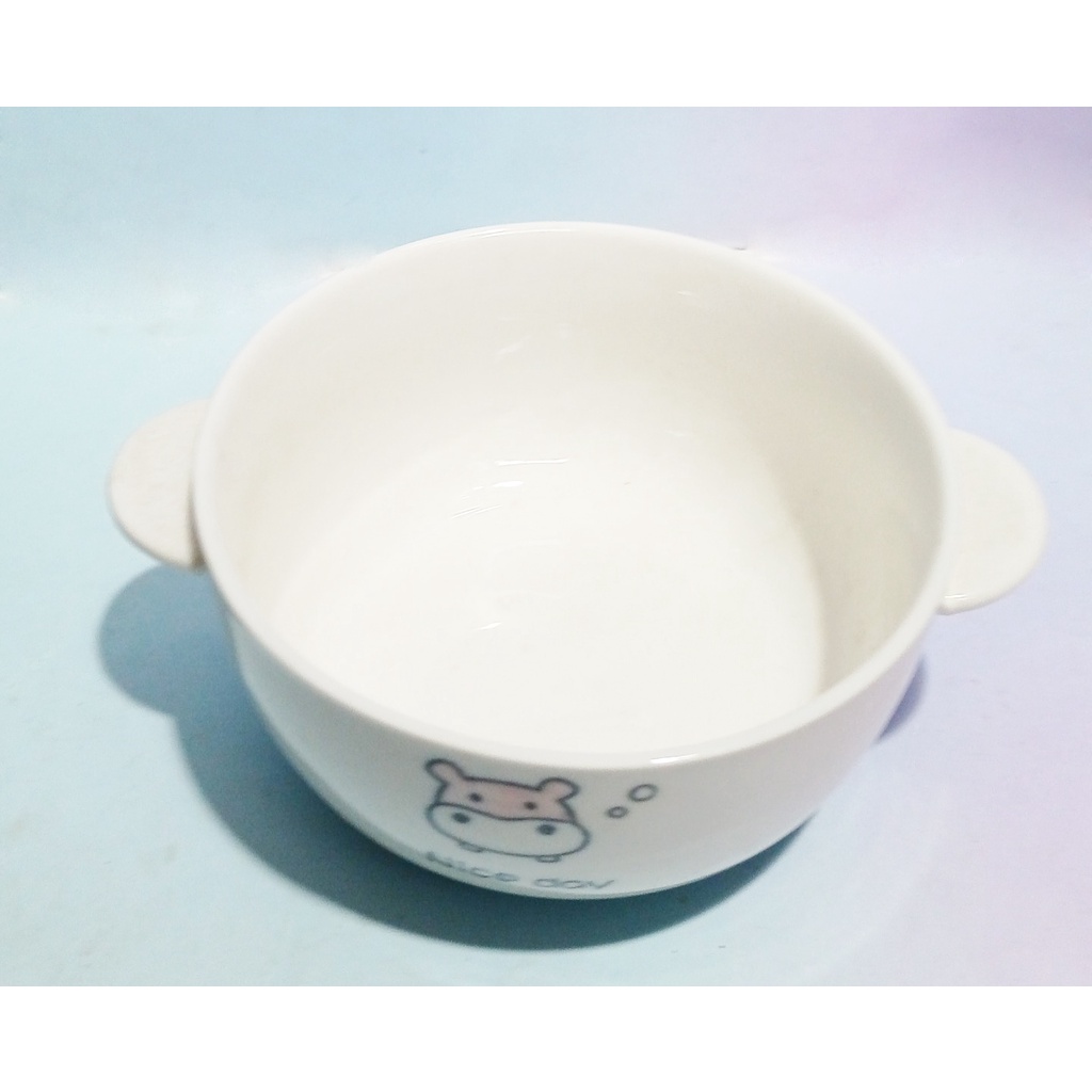 Bát bò có tai BDIA38 cute dễ thương đựng thức ăn chụp ảnh 15x8,5cm không kèm nắp có quai tay cầm Decor Ăn Cơm chén dĩa