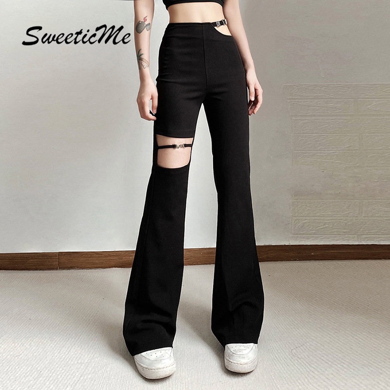 Quần Dài Lưng Cao Màu Trơn Dáng Ôm Thời Trang 2023 Cho Nữ