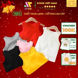 Áo ba lỗ trơn minky mom thun lạnh cao cấp cho bé trai bé gái