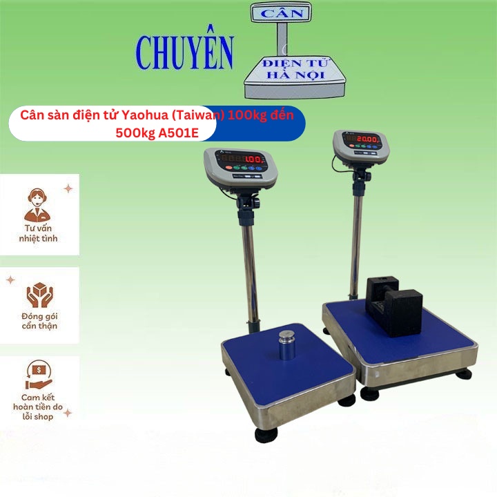 Cân bàn điện tử YAOHUA (Taiwan) 100kg 150kg 200kg 300kg 500kg A501E (cân công nghiệp), dùng cho nhà máy, nhà hàng