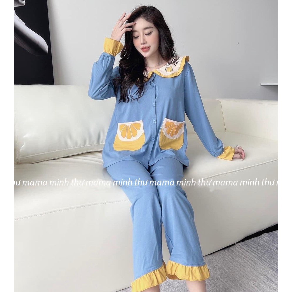 Bộ bầu - bộ sau sinh - chất liệu cotton - kiểu mới thời trang ( Dài - Túi - Múi Cam )