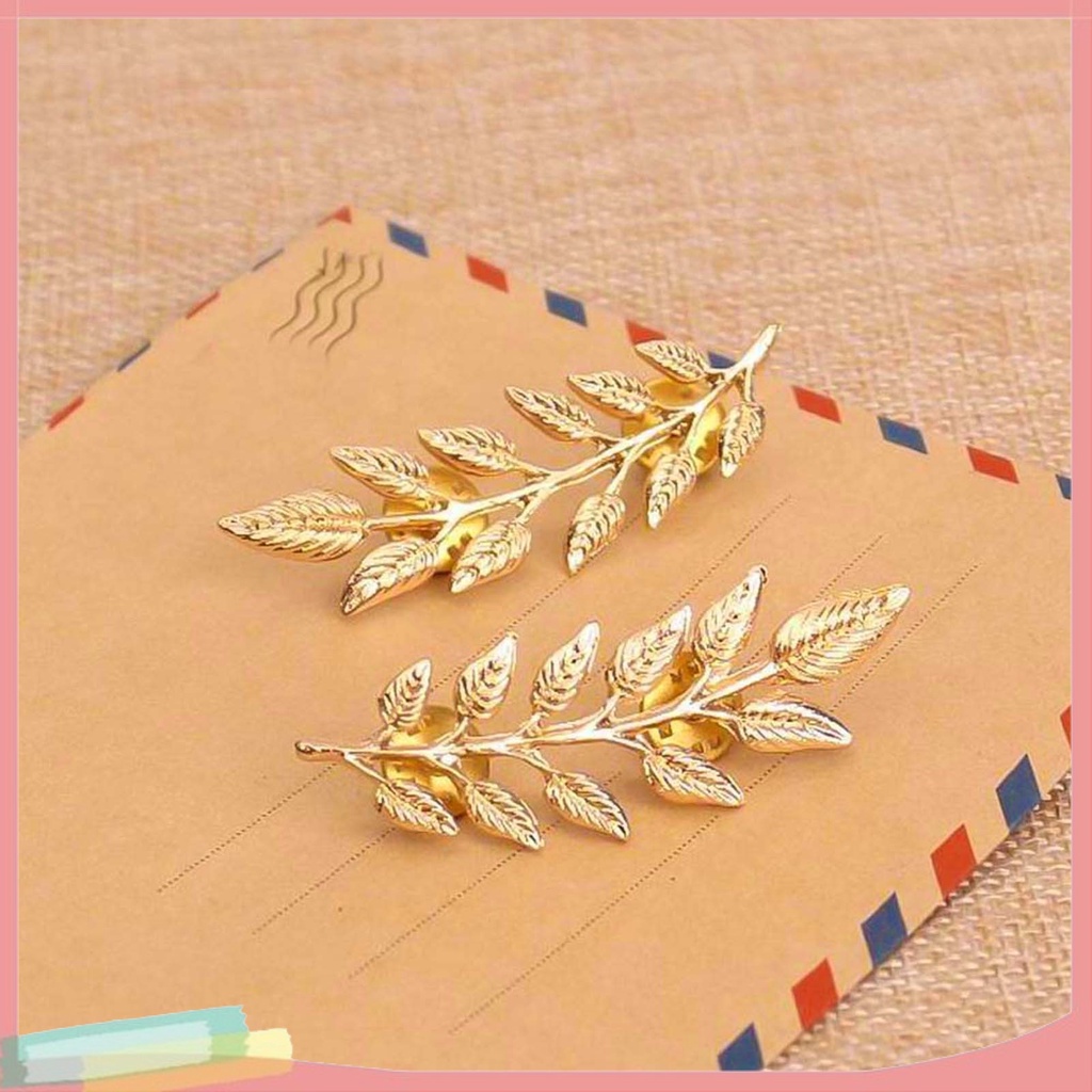 Set 2 ghim cài áo hình chiếc lá thời trang cho nam nữ chất lượng cao