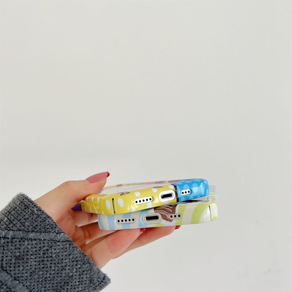 Ốp Điện Thoại tpu Mềm Kiểu Mảnh Ghép In Hình Hoạt Hình Dễ Thương Cho iphone 14 13 12 11