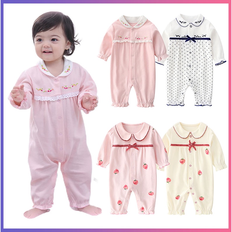 Áo liền quần cotton Dễ Thương Cho Bé GáI (0-12 TháNg)