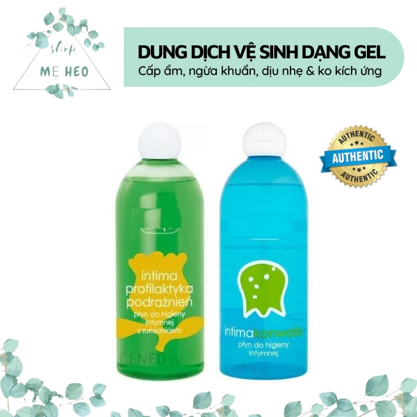 Dung dịch vệ sinh phụ nữ Intima dạng gel, ddvs cấp ẩm