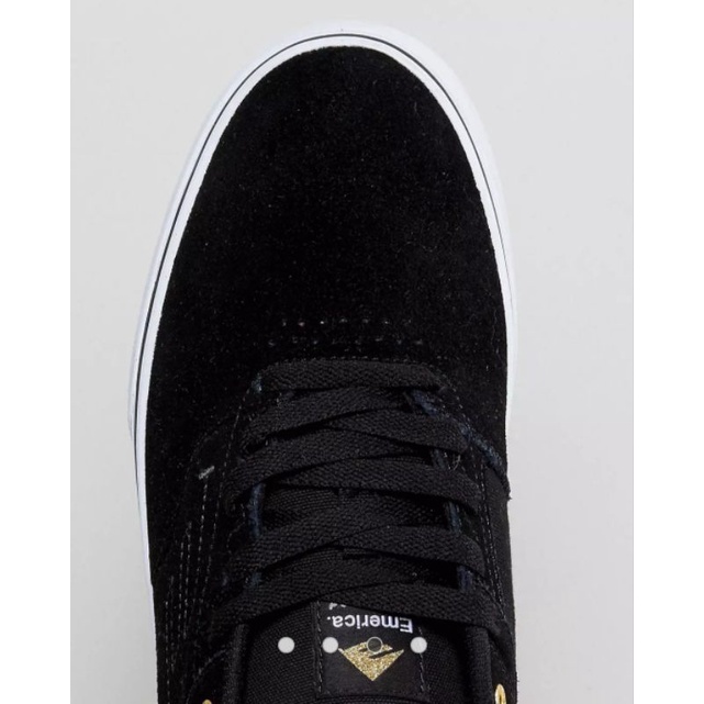 Giày nam Emerica da lộn hoạ tiết logo vàng, giày xuất khẩu