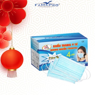 [ Famapro Cô Gái ] Khẩu trang y tế 4 lớp  Famapro ( 50 cái/ hộp)