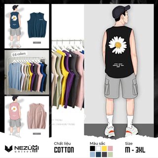 Áo Tank Top Unisex Nam Nữ, ba lỗ tập gym bóng rổ hoa cúc