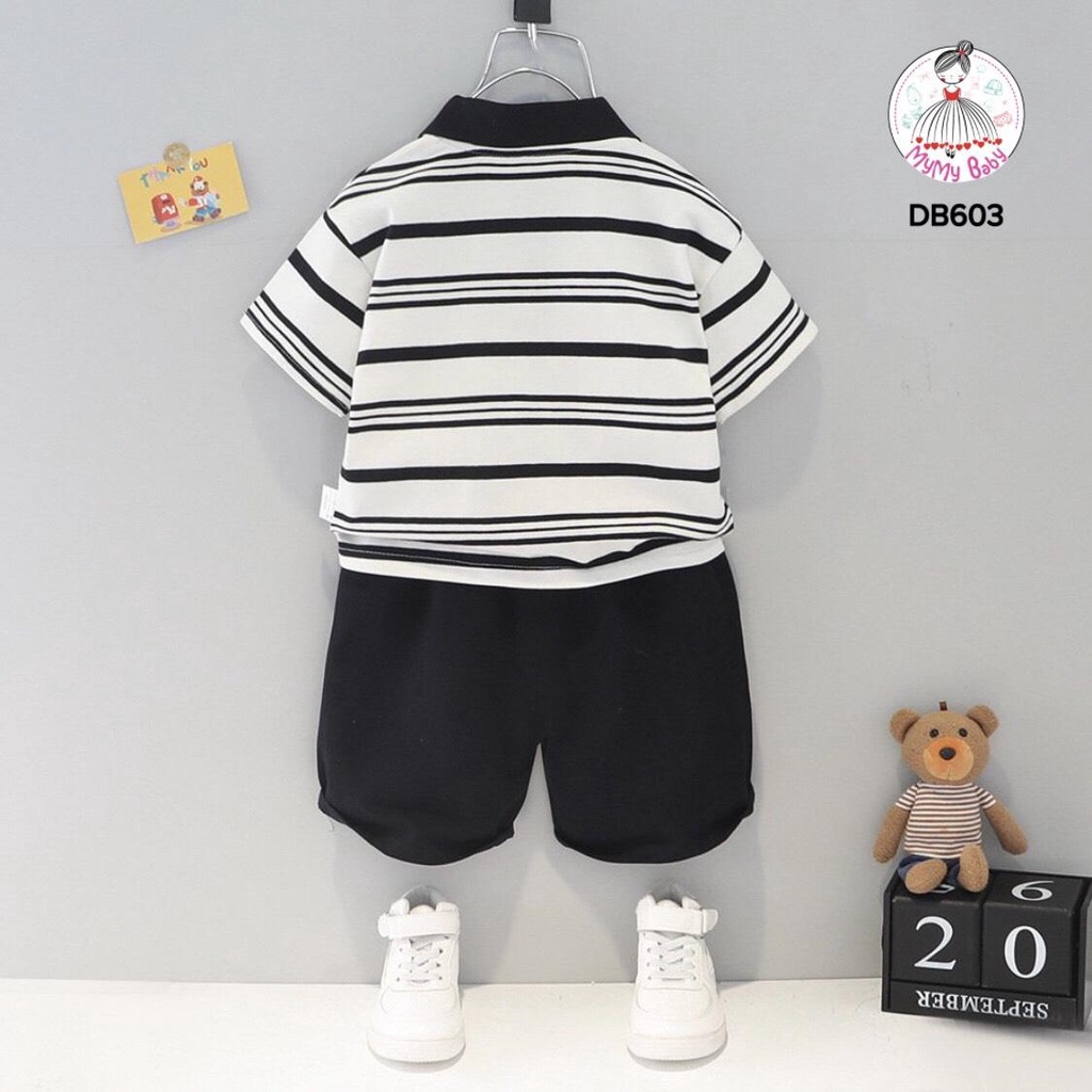 Đồ bộ sọc đen trắng gấu BEARS hình thêu sắc nét