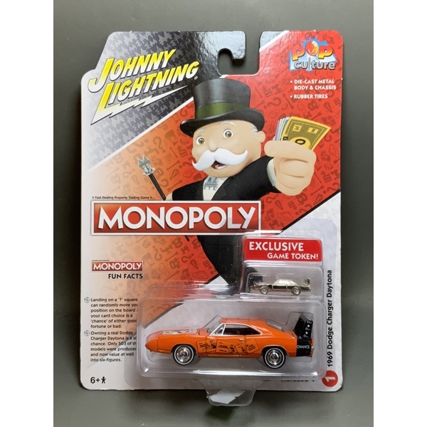Xe mô hình Johnny Lightning 1969 Dodge Charger Daytona tỉ lệ 1/64