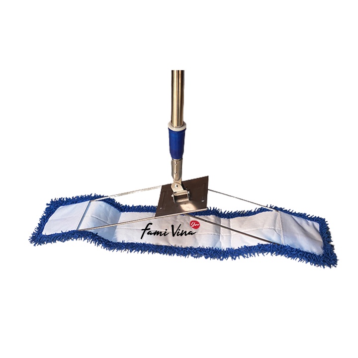 Cây lau nhà công nghiệp san hô 80cm-Chổi lau nhà tự vắt tấm lau Microfiber 360 thân cán inox siêu bền chắc chắn