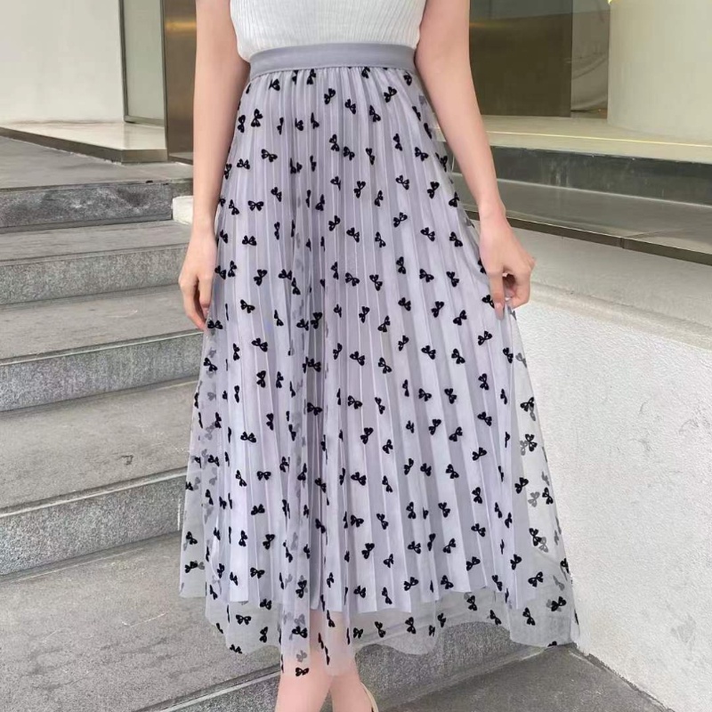 Chân Váy maxi 2 Mặt Dáng Chữ A Lưng Cao Thêu Họa Tiết Bướm Thời Trang Mùa Hè Xinh Xắn Cho Nữ