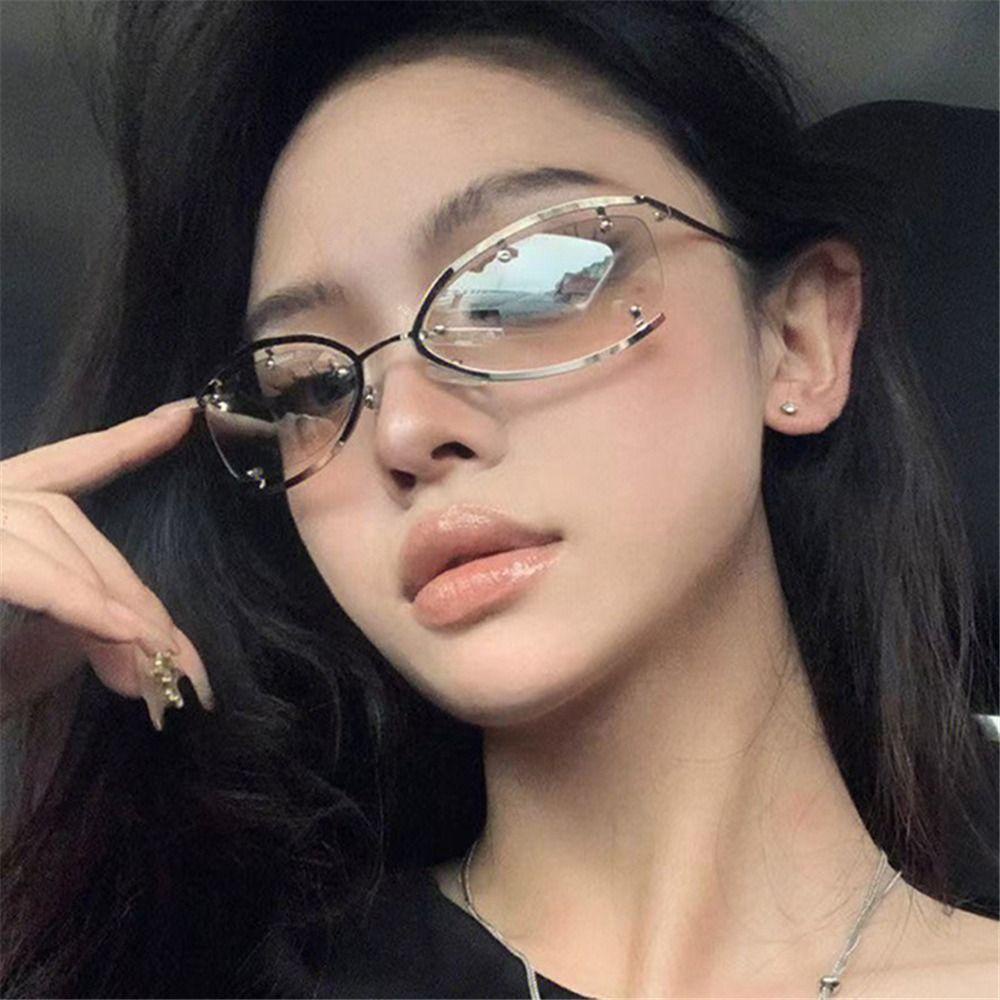 ORIENTLII Kính Râm Orentlii Y2K Không Gọng Thời Trang 2000