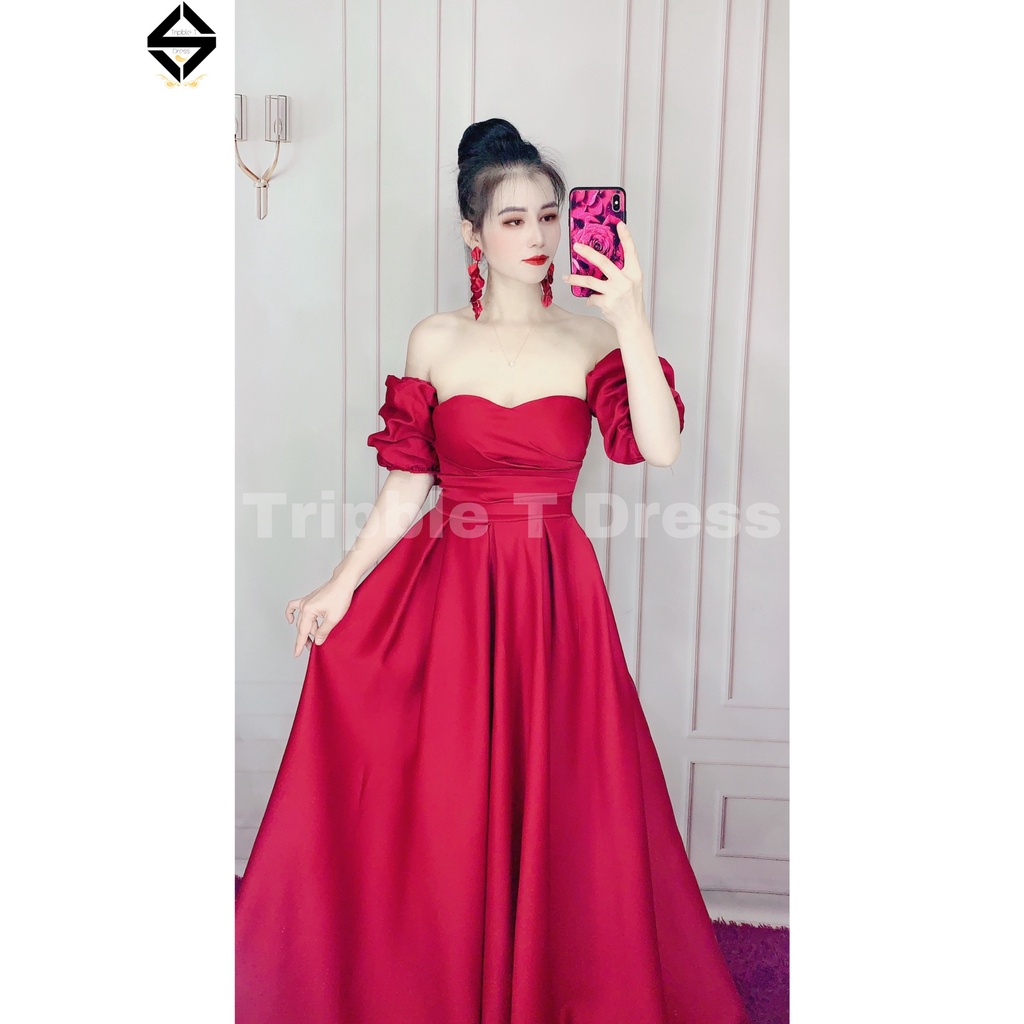 Đầm maxi cưới TRIPBLE T DRESS mặc được 3 kiểu đính kèm đủ phụ kiện cho dâu xinh - size S/M/L - MS171Y