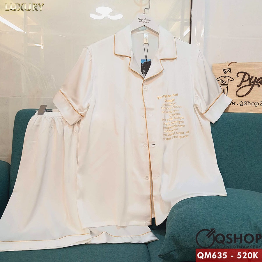 Bộ đồ pijama nam luxury cao cấp quần ngắn, tay ngắn QSHOP QM635