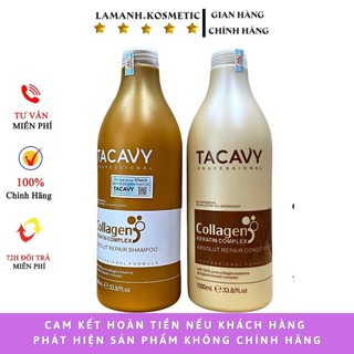 Dầu Gội TACAVY phục hồi sâu tái tạo biểu bì tóc, chống gẫy rụng hỗ trợ mọc tóc cặp dầu gội TACAVY 1000ml hàng chính hãng