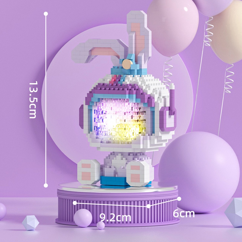 Mô Hình Lắp Ráp Gấu Dâu Lotso Micro Blocks 3D Đồ Chơi Ghép Xếp Hình Làm Quà Tặng Sinh Nhật