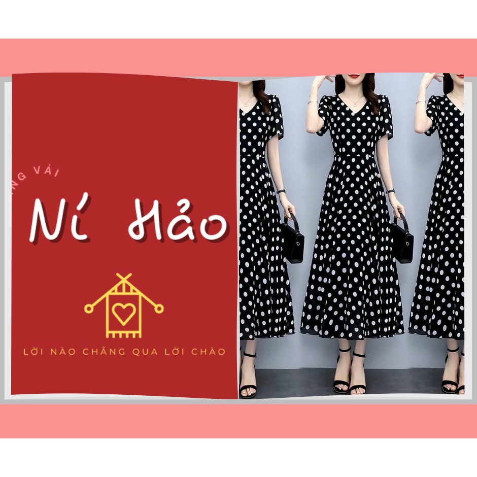 Vải LỤA MANGO chấm bi,hàng vải Ní Hảo vải may đầm,vải áo dài, vải may váy, vải may pijama, vải may đồ bộ, vải may đồ ngủ