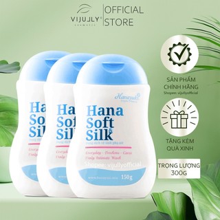 Combo 3 chai dung dịch vệ sinh phụ nữ Hana Soft Silk dịu nhẹ, sạch khuẩn - Dung dịch vệ sinh vùng kín Hanayuki 150g