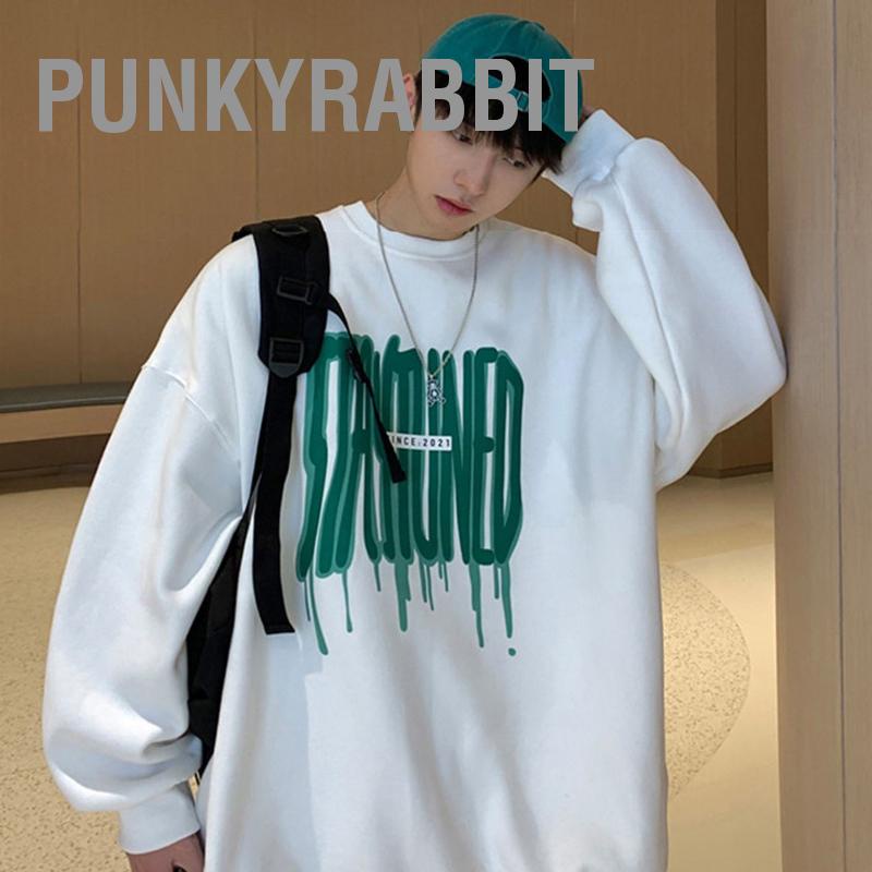 PunkyRabbit Nam Áo Cổ Tròn Co Giãn Còng In Chữ Thường Chui Đầu Hàng Cho Mùa Xuân  Thu Đi Làm Du Lịch