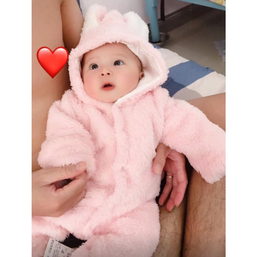 Bộ body lông liền thân, ủ ấm cho bé trai bé gái 0-12 tháng